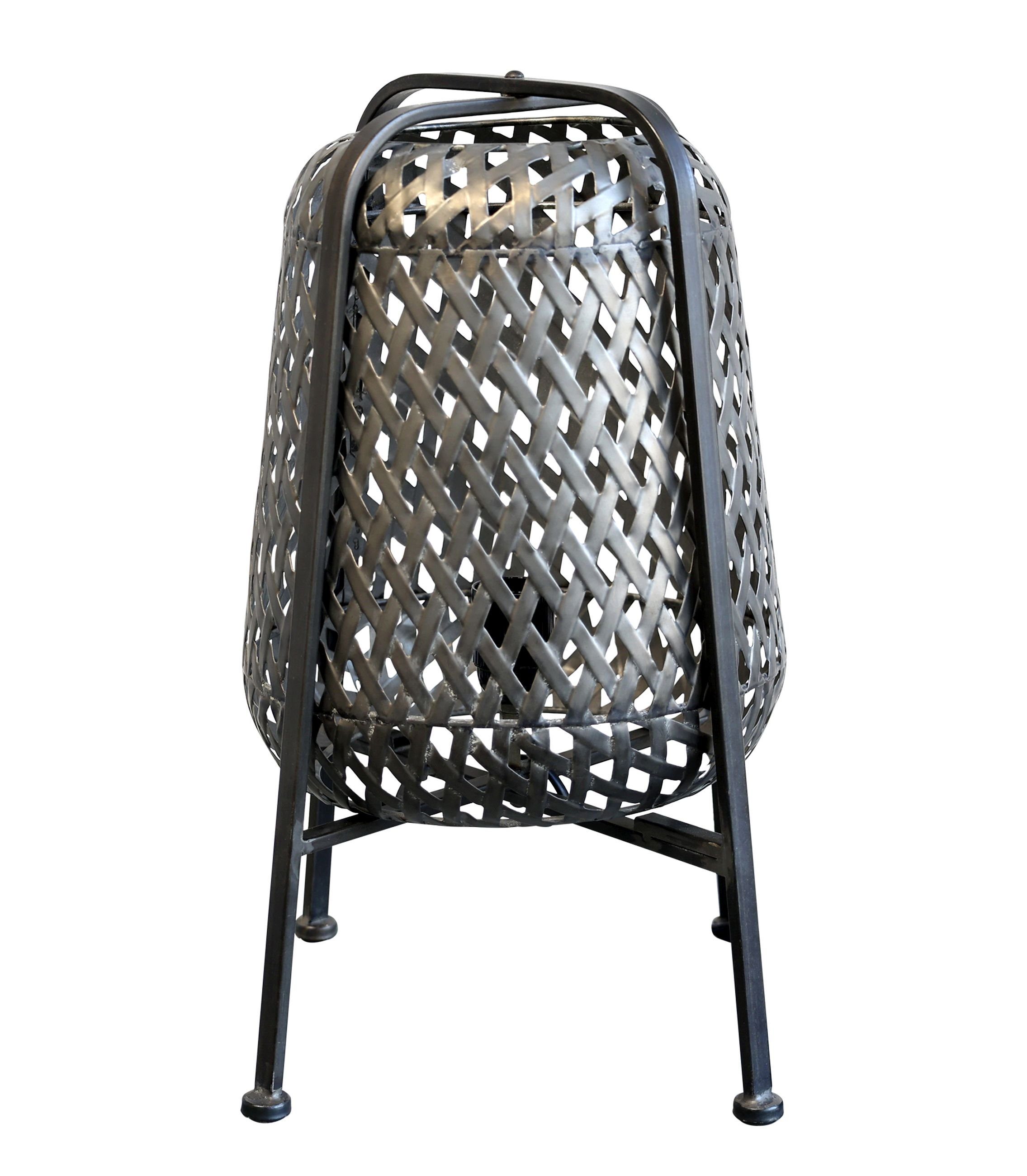 Chic Antique Stehlampe Stehlampe Lampe Tischlampe Metall Geflochten Schwarz H44cm Chic