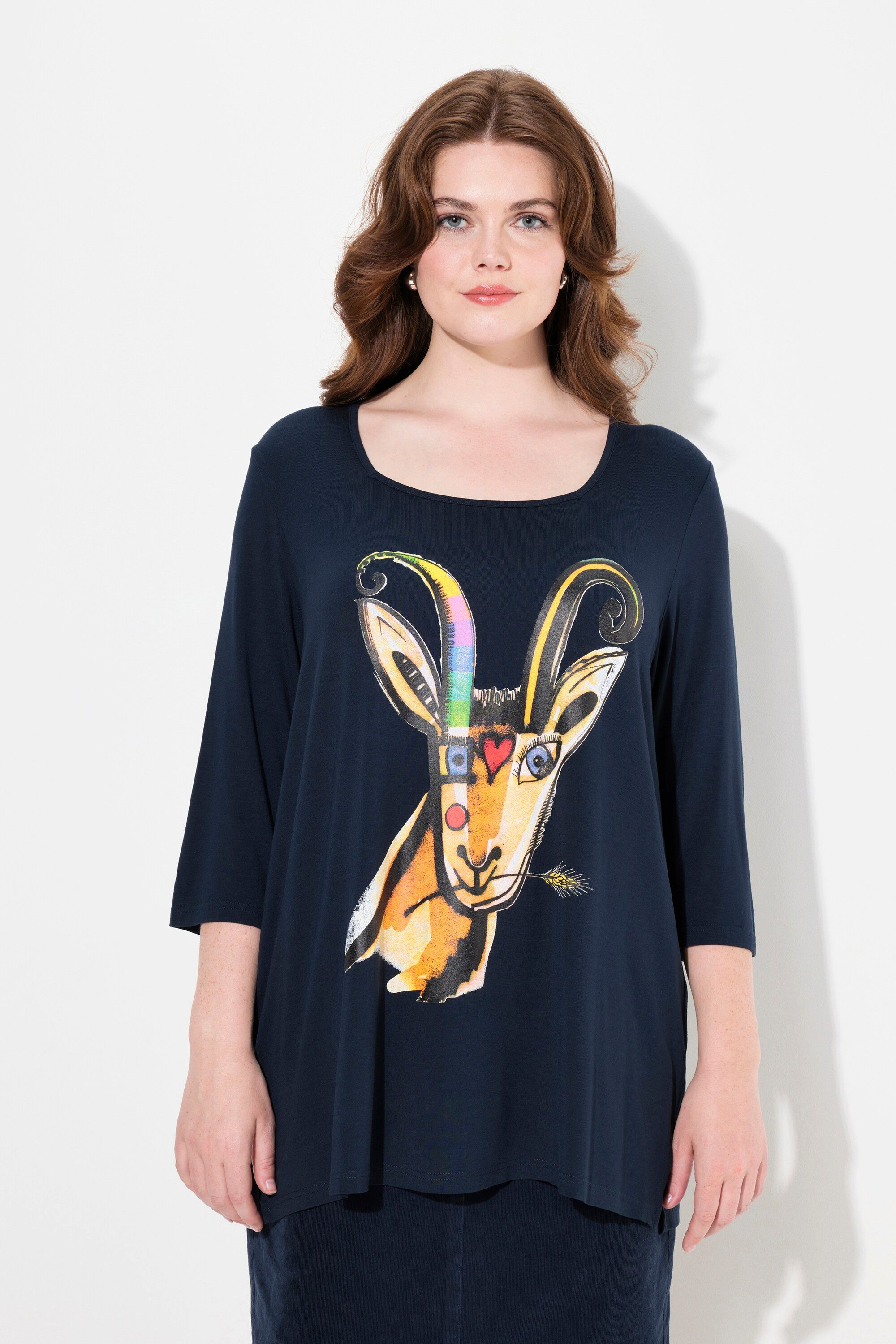 Ulla Popken T-Shirt Shirt Katze A-Linie günstig online kaufen