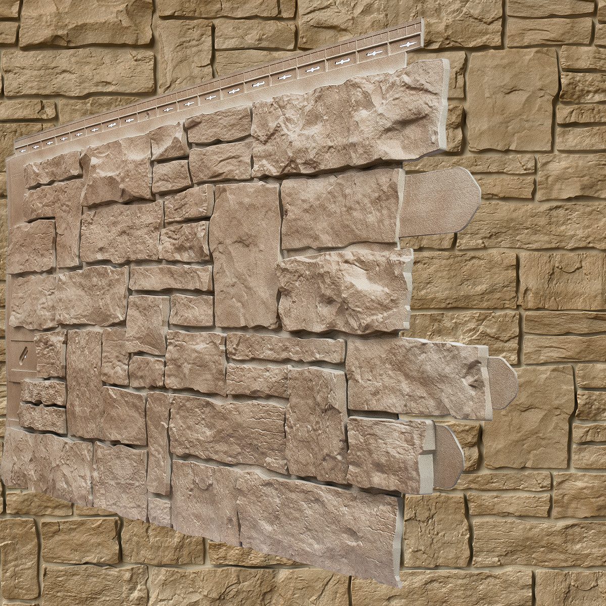 NOVIK Verkleidungspaneel NovikStone SK Platte 114x51cm 10 St. 4,65qm Felsstein sand, BxL: 51,44x114,3 cm, 0,46 qm, (Karton mit 10 Platten, 5,88 qm) Wandverkleidung mit 3-D-Effekt, problemlose Montage, Natursteinoptik