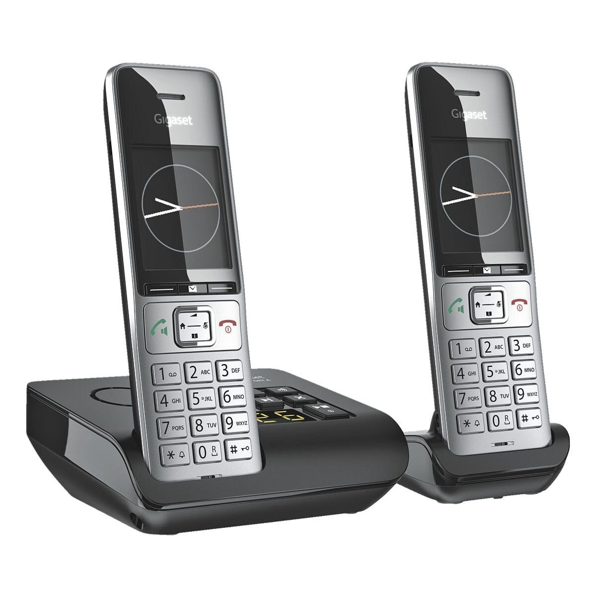 Gigaset COMFORT 500A Duo Schnurloses DECT-Telefon (Mobilteile: 2, mit integriertem AB und zusätzlichem Mobilteil)