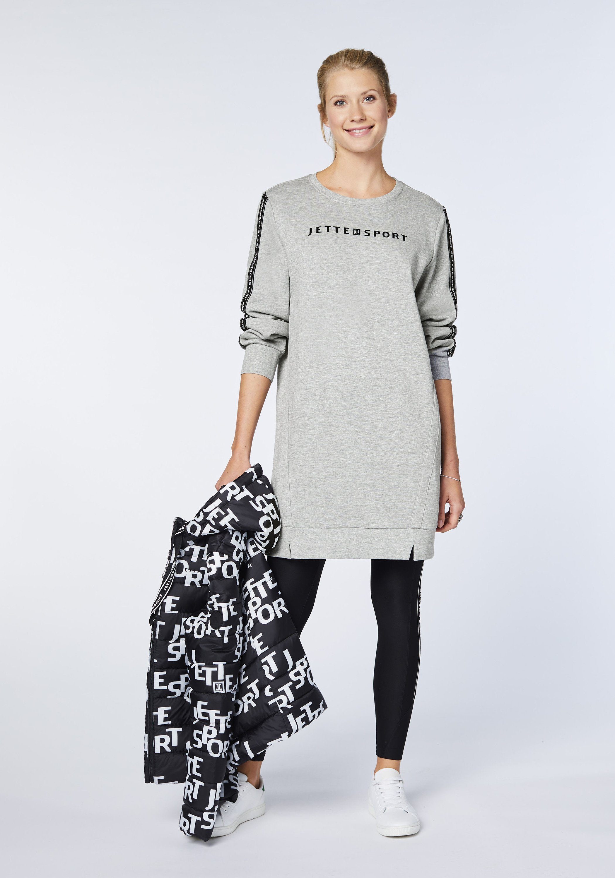 Neutral Melange Gray Sweatkleid JETTE mit 17-4402M SPORT Logo-Dekor
