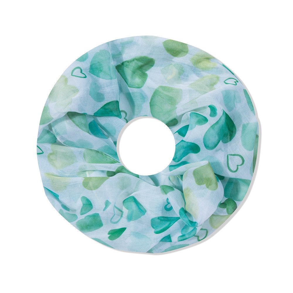 Loop Damen Schal mit Herzen-Muster Weich aus 100% Viskose