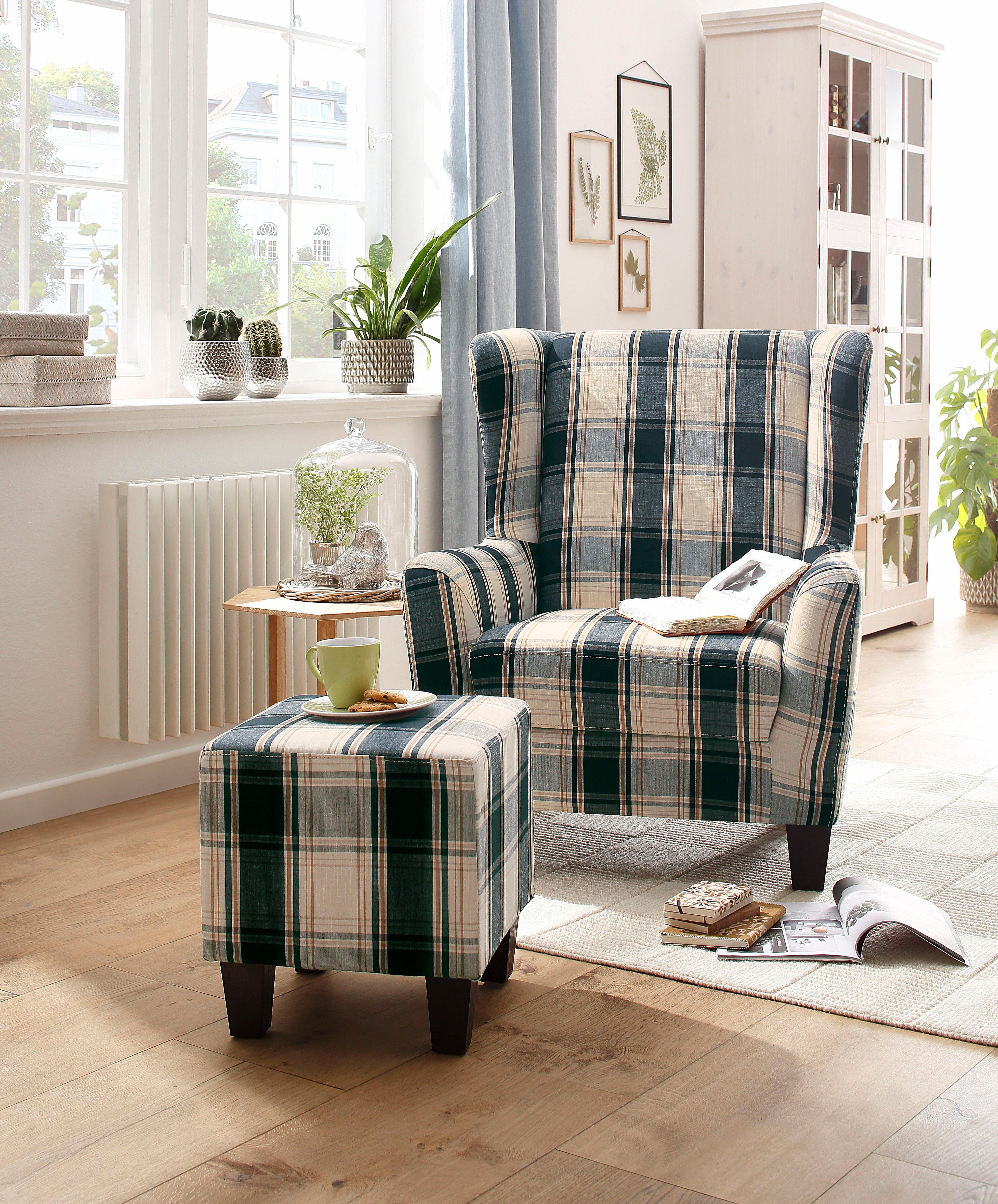 Home affaire Sessel-Set CHILLY, in karo blau
