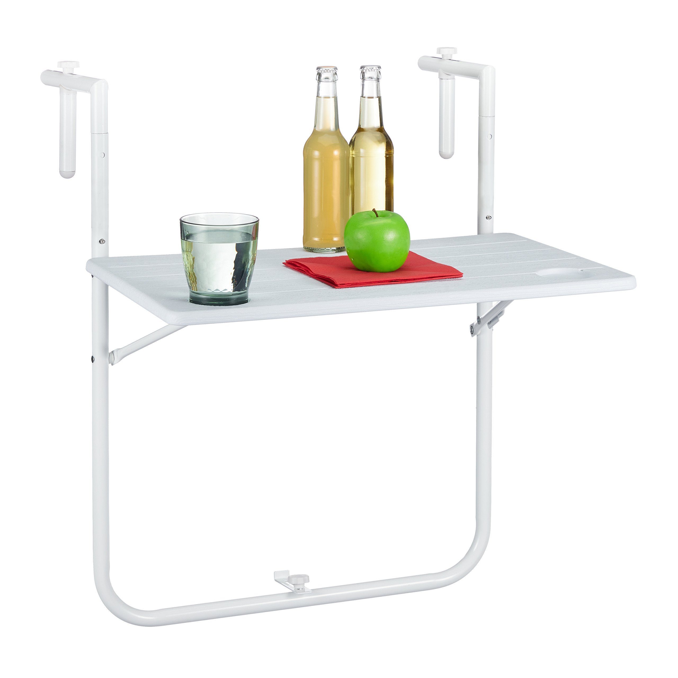 relaxdays Balkonhängetisch Balkon Hängetisch Holzoptik günstig online kaufen