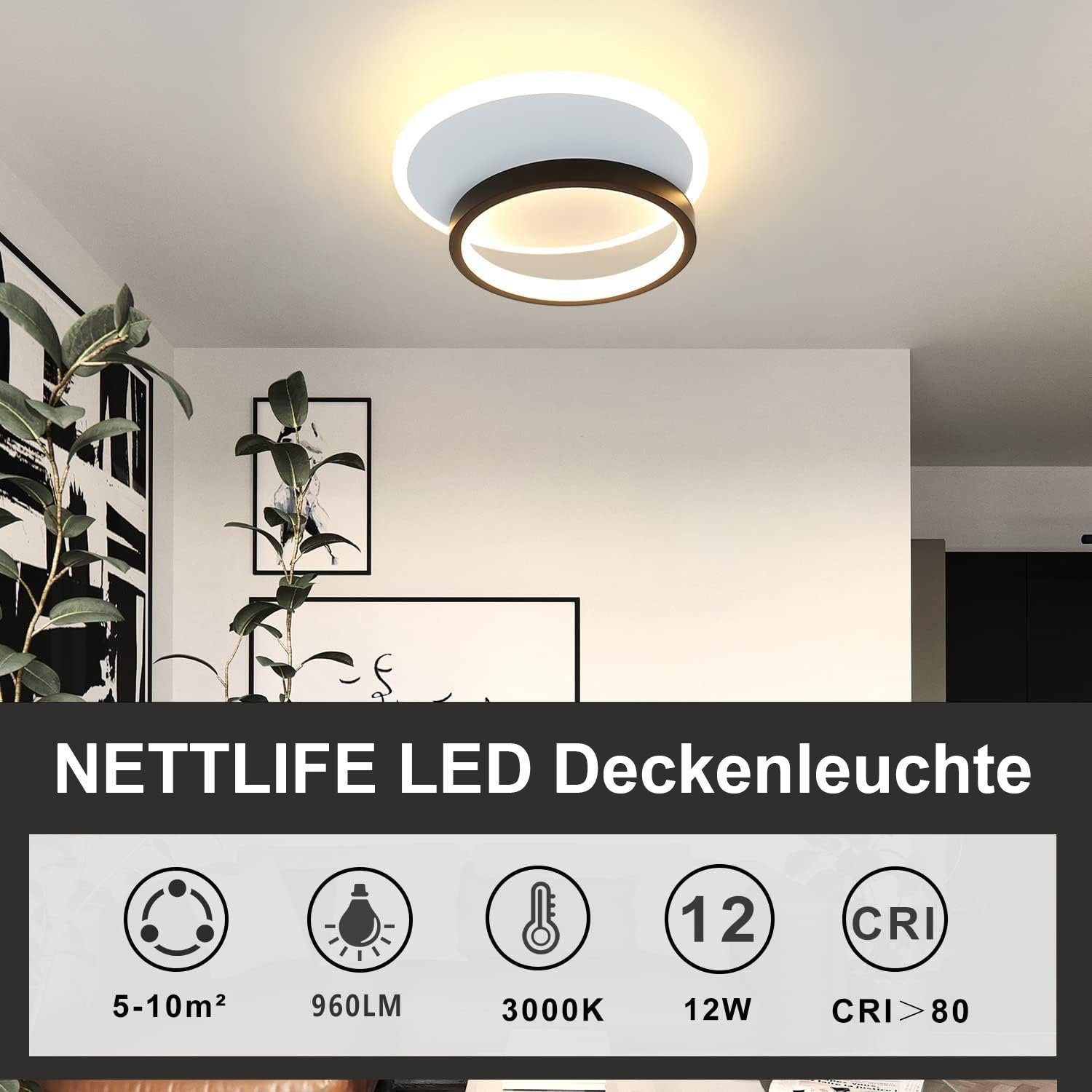 Nettlife LED Deckenleuchte Deckenlampe Schlafzimmerlampe 15W, LED fest inte günstig online kaufen