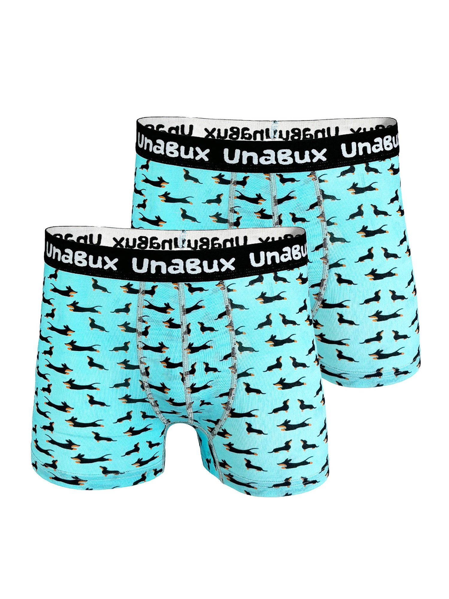 UnaBux Boxer BLACK WHITE RABBIT (2-St) Boxer brief retro