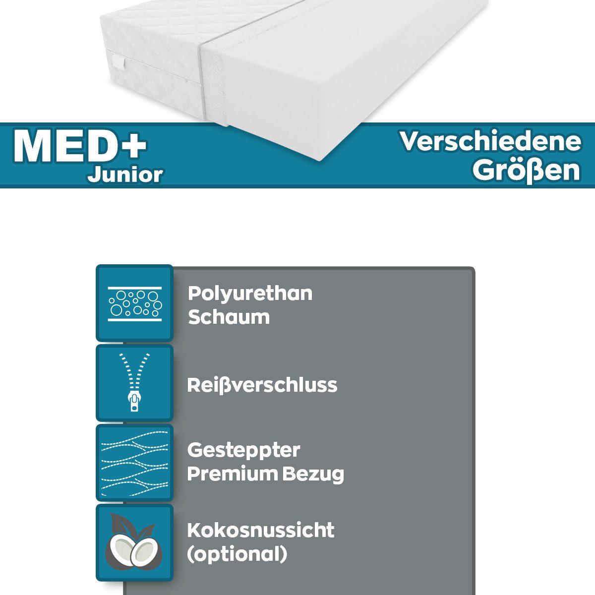 Kaltschaummatratze Kindermatratze MED+ Große Vielfalt, Höhe: günstig online kaufen