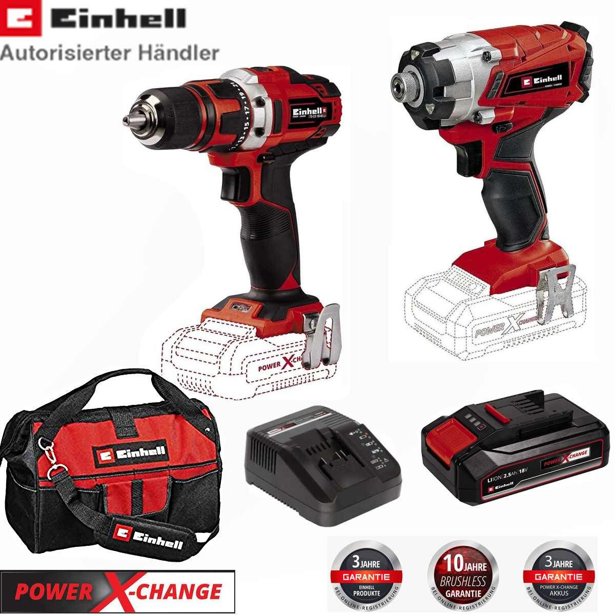 Einhell Akku-Bohrschrauber Bohrschrauber, Schlagschrauber, Akku 2.5 Ah Lade günstig online kaufen