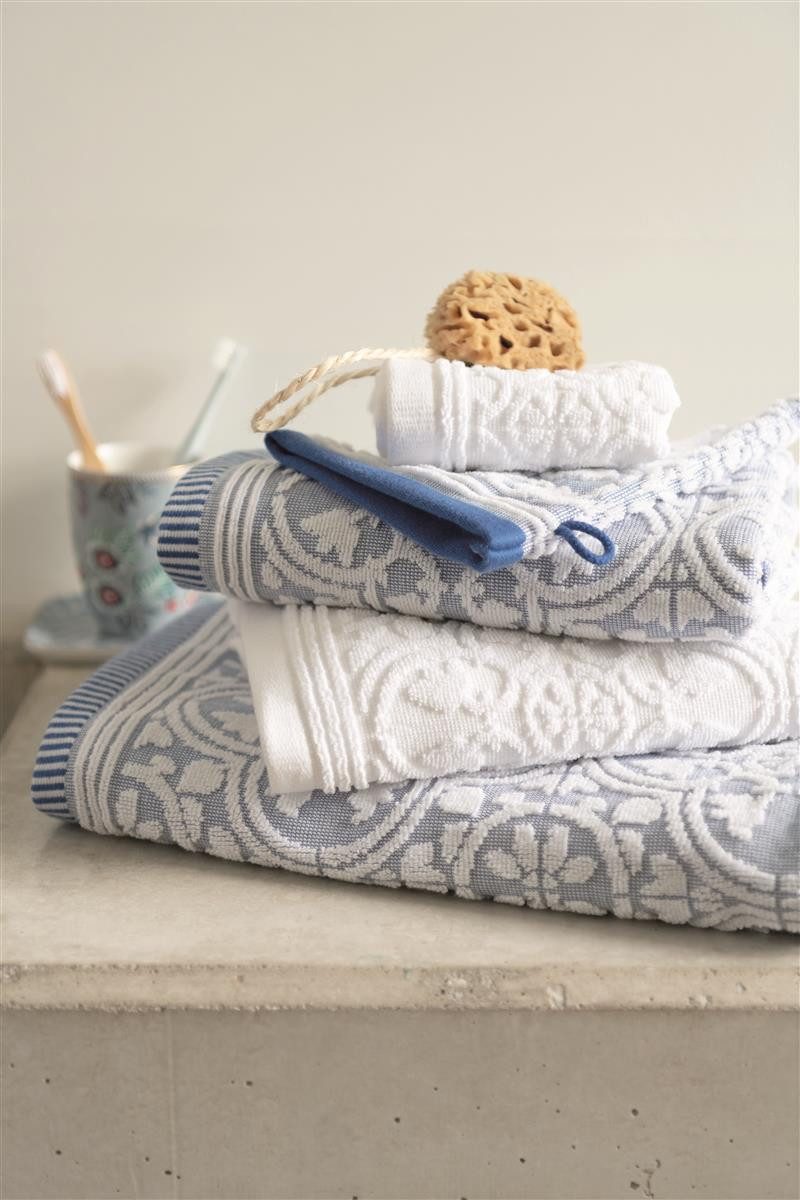 PiP Studio Gästehandtuch Tile de Pip Gästehandtuch white 30x50cm (1 Stück), 100% Baumwolle (236310)