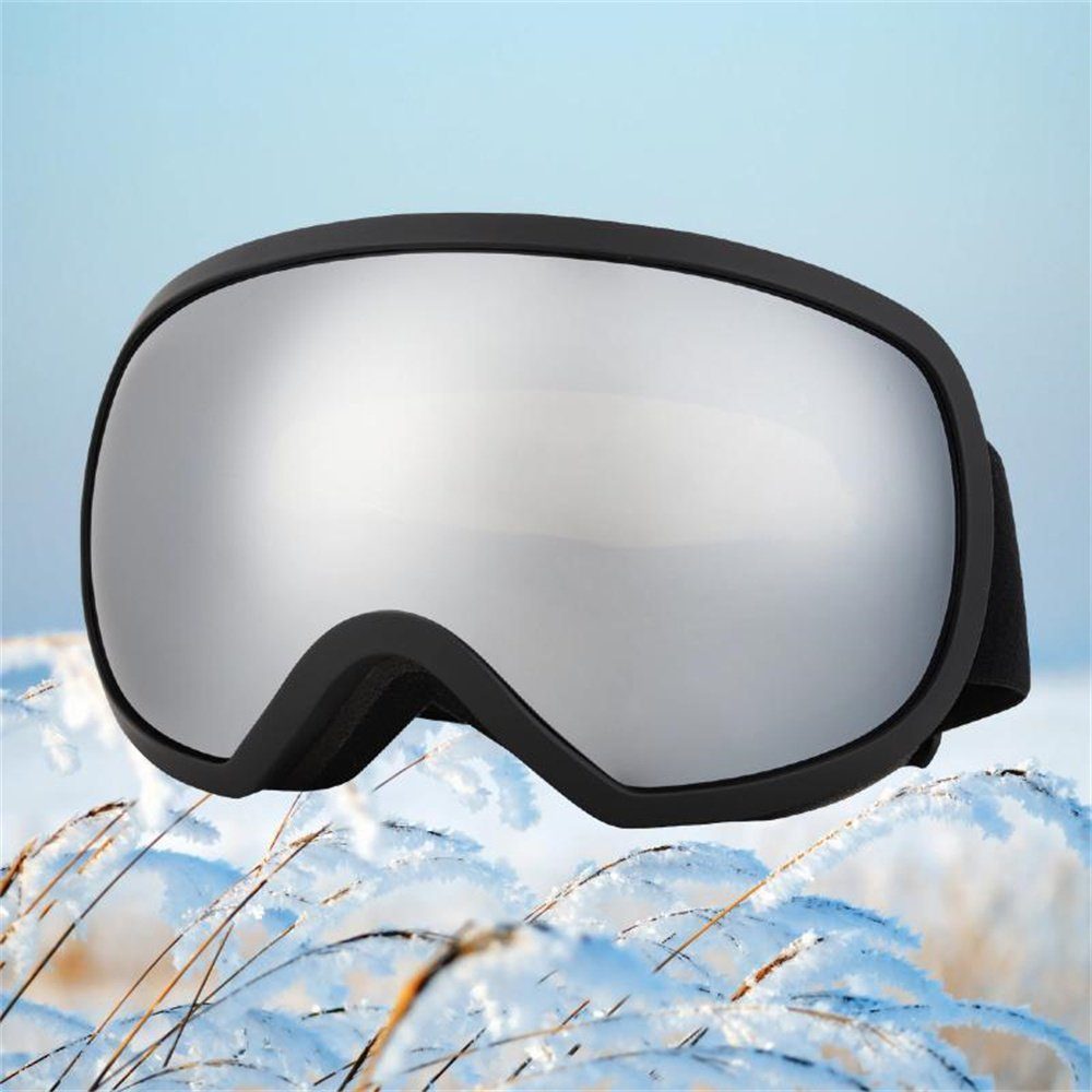 Rouemi Skibrille Skibrille für Erwachsene, Wind- und schneesichere Outdoor-Sportbrille Schwarz-A
