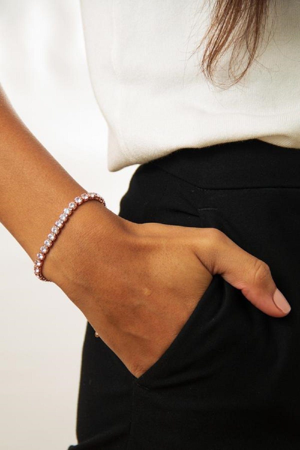 ENGELSINN Kristall Armband Armband Pink (1-tlg) Tennisarmband ENGELSINN Rose Schmuck (1-tlg)