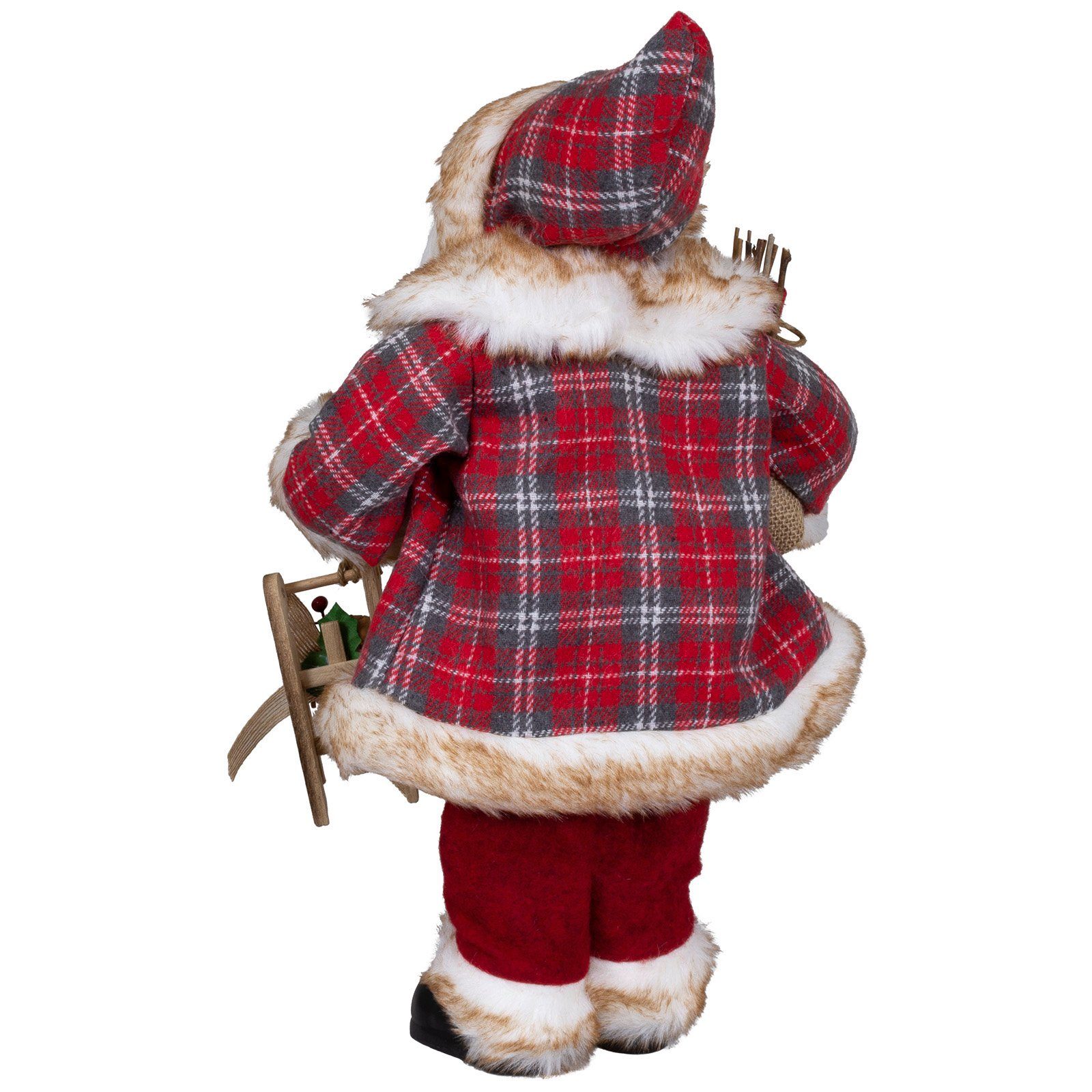Christmas Paradise Weihnachtsmann Oscar, 4 Größen (30-80cm) (Deko Figur, 1 St), rot-kariert