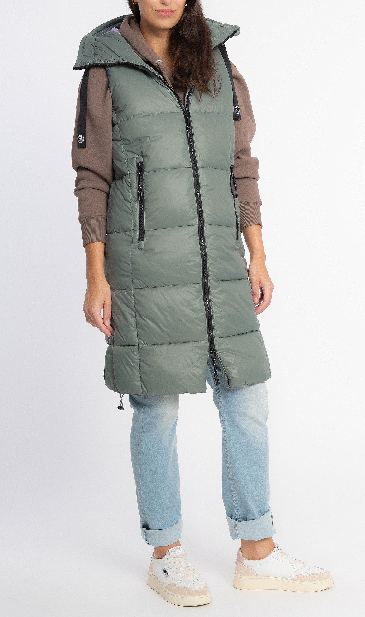 SUBLEVEL Steppweste Damen mit Kapuze Waistcoat günstig online kaufen
