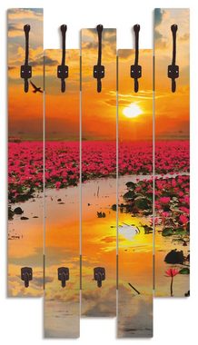Artland Garderobenleiste Sonnenschein blühende Lotusblume, teilmontiert