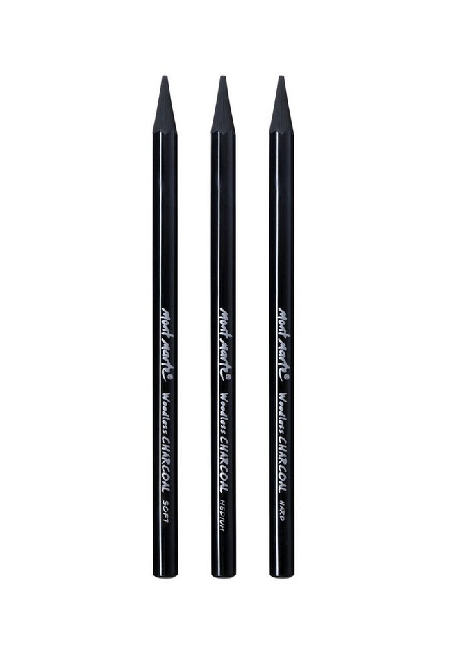 Thumbnail - Mont Marte Kohlestift Künstler-Set mit 3 x Premium-Zeichenkohlestifte, diverse Härtegrade, (Set, 3-tlg., MONT MARTE "SIG...