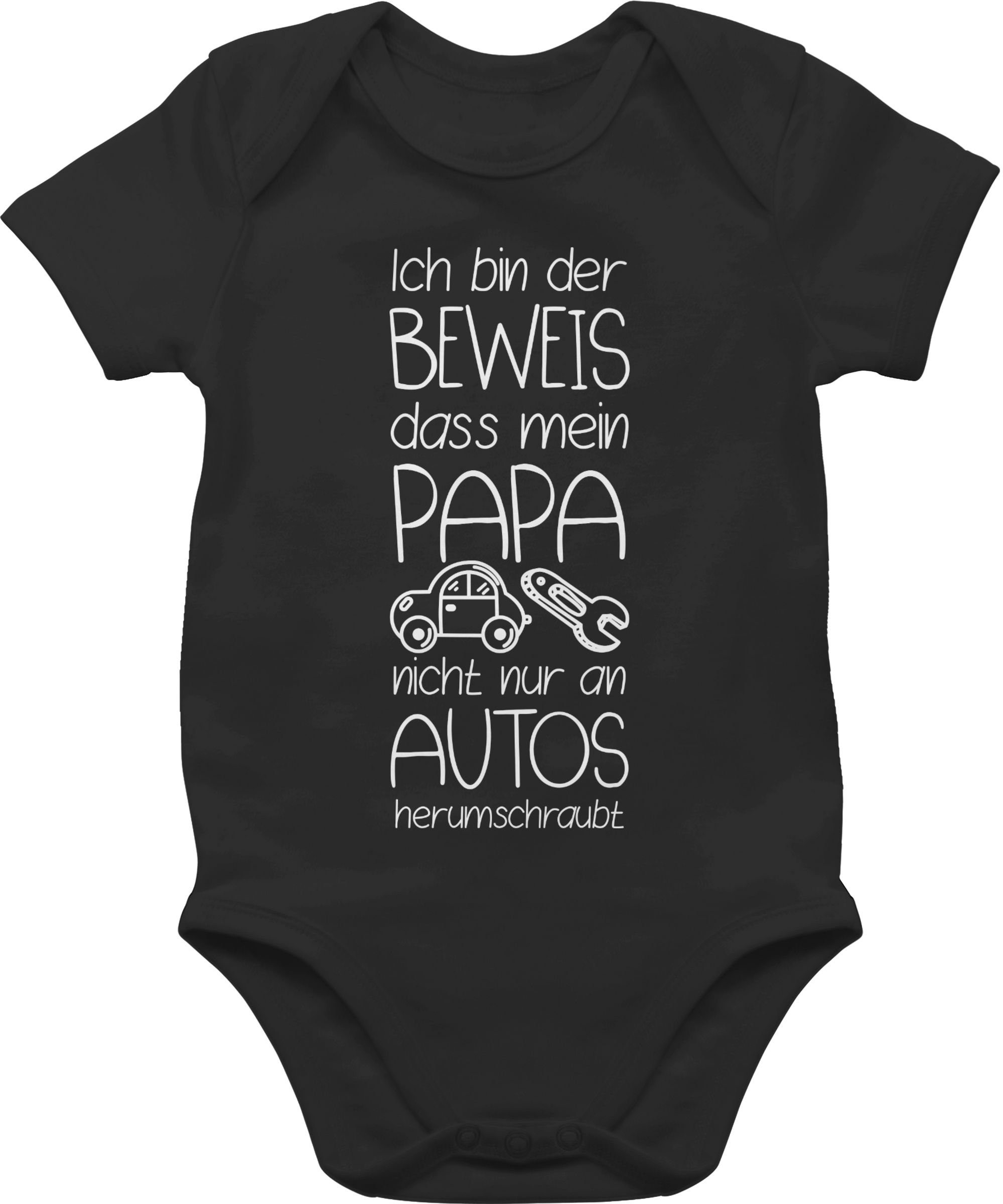 Shirtracer Shirtbody Ich bin der Beweis dass mein Papa nicht nur an Autos herumschraubt wei Sprüche Baby