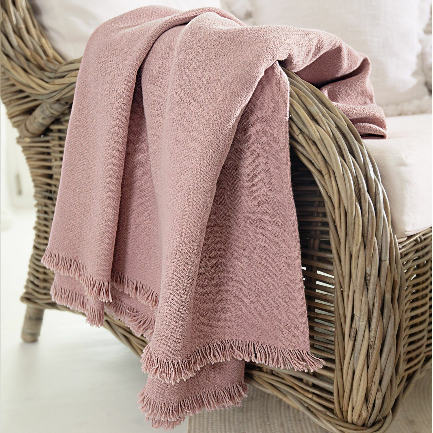 Mirabeau Tagesdecke Plaid Herepian rosa