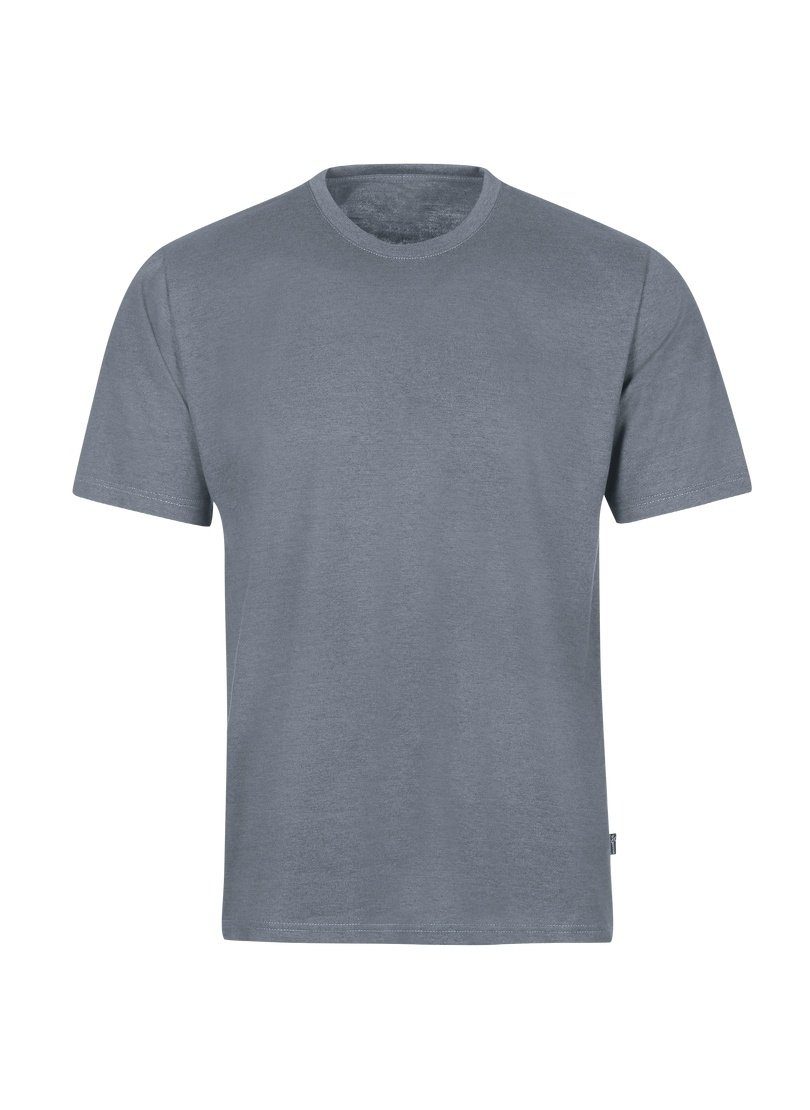 Trigema T-Shirt TRIGEMA DELUXE T-Shirt steingrau-melange Baumwolle