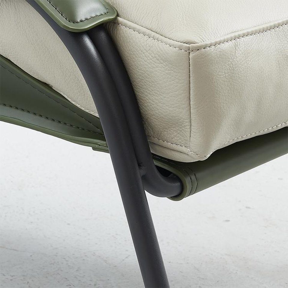 JVmoebel Sessel, Sessel + Stuhl Relax Einsitzer Set Grau Möbel Hocker 2tlg. Luxus Fußhocker