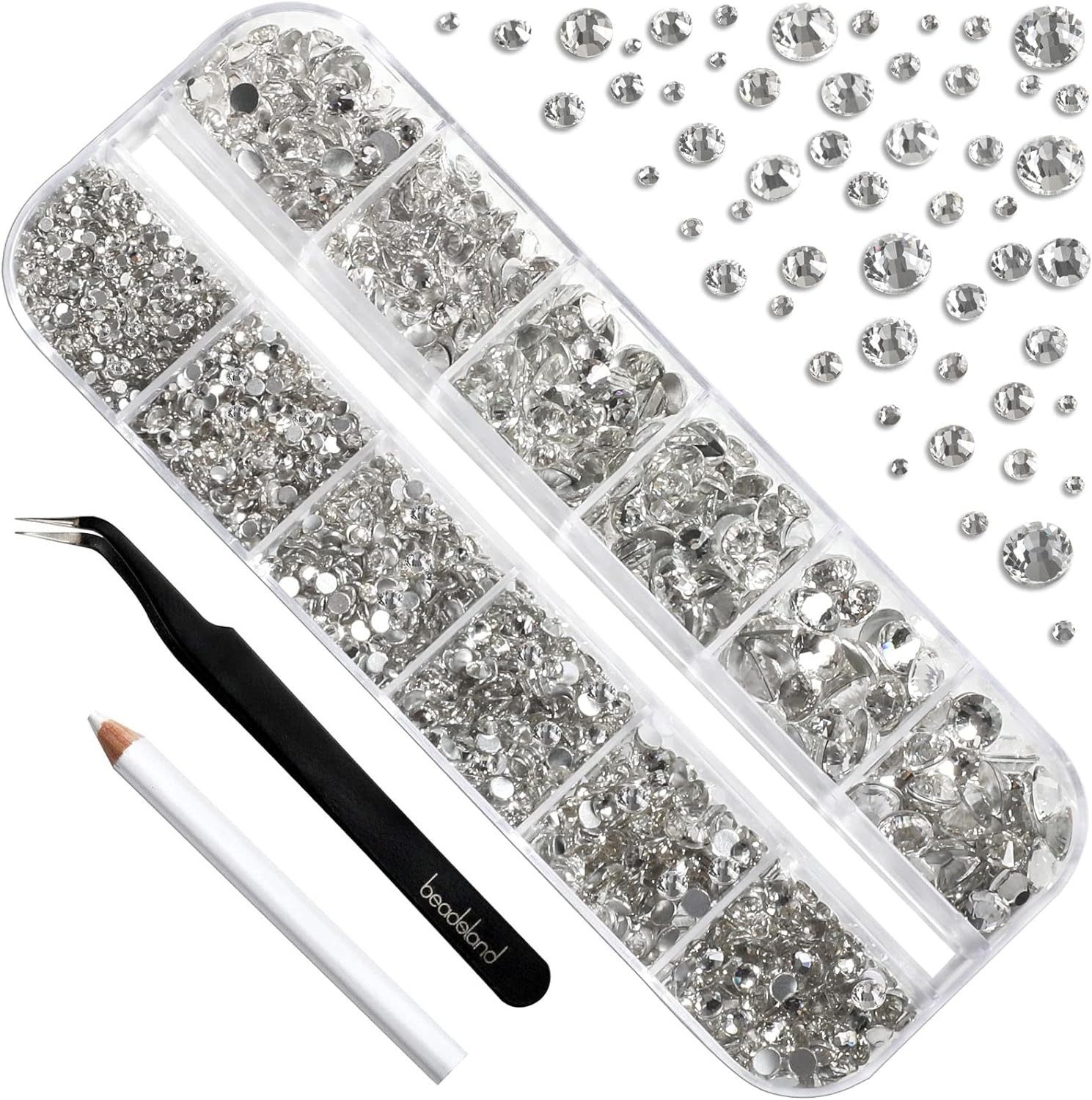 zggzerg Nageldesign Zubehör Glas Nailart Strasssteine Kristall Flatback Edelsteine Runde