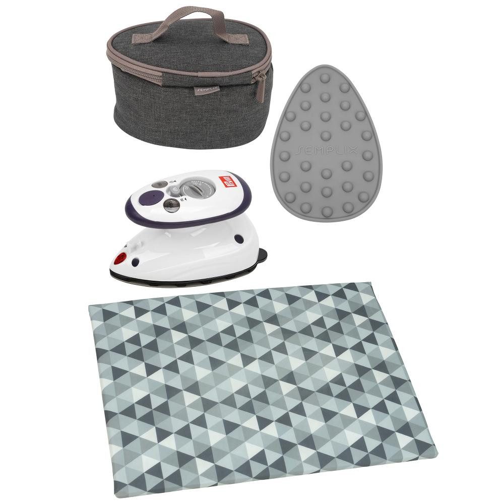 Semplix Dampfbügeleisen - Bügelset - Prym Mini Dampfbügeleisen+Bügelablage+Tasche, 343 W