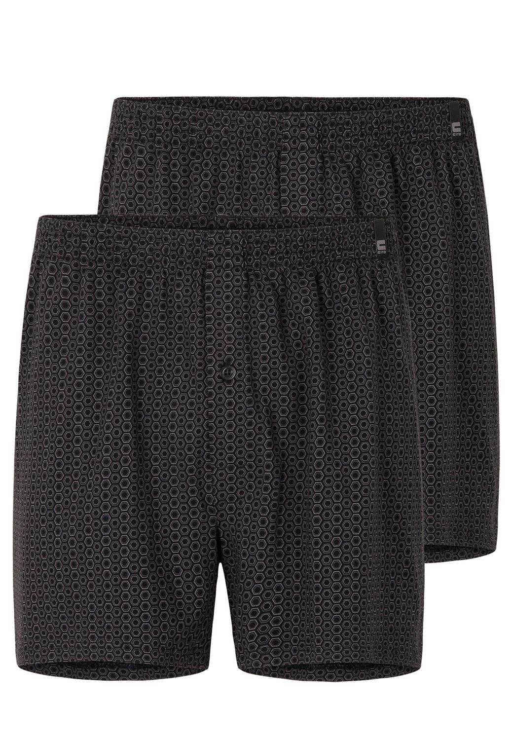 CiTO Boxershorts mit Eingriff und Einknopf-Leiste, qualitativ hochwertig, im 2er Pack