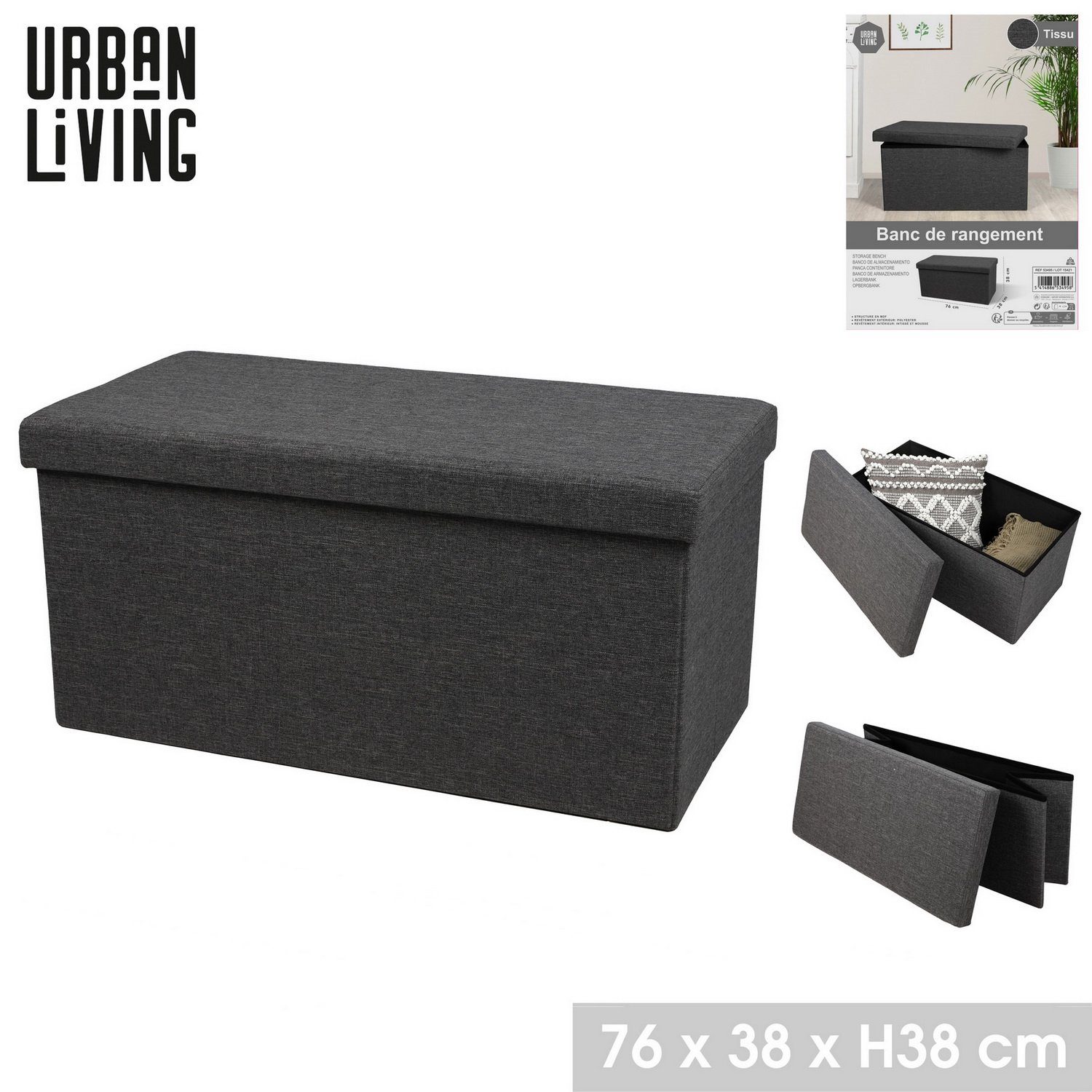 Urban Living Sitztruhe Sitzbank mit Aufbewahrungsbox günstig online kaufen