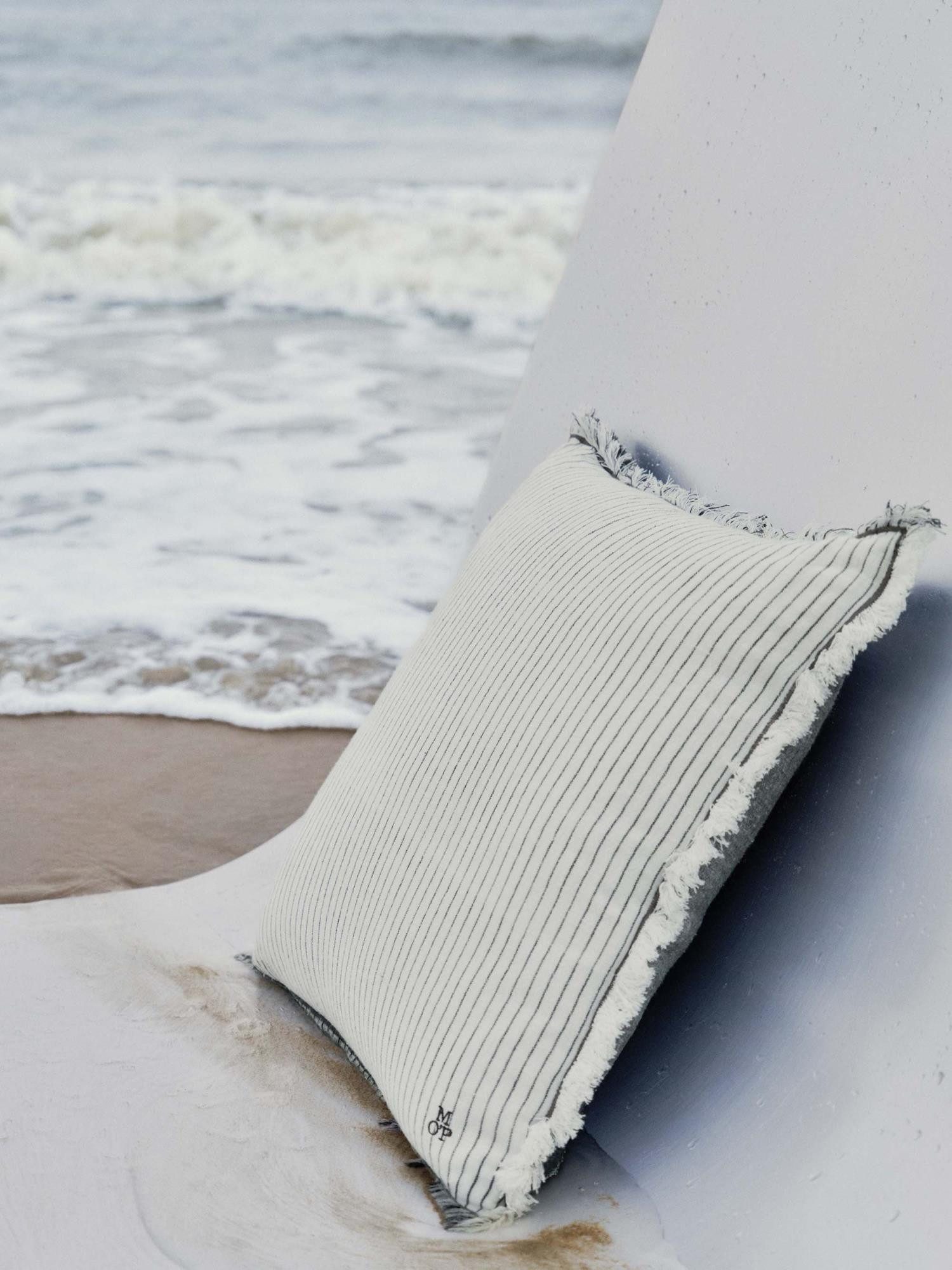Marc O'Polo Home Dekokissen Fine Stripe, aus Bio-Baumwoll-Leinen-Mix mit Streifen