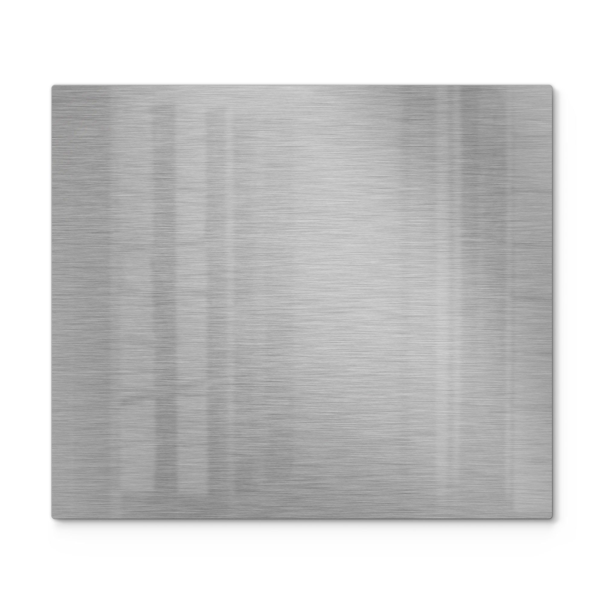 DEQORI Herdblende-/Abdeckplatte 'Gebürsteter Stahl', Glas, (1 tlg), Herdabdeckplatte Ceranfeld Herd Platte Abdeckung Glasplatte