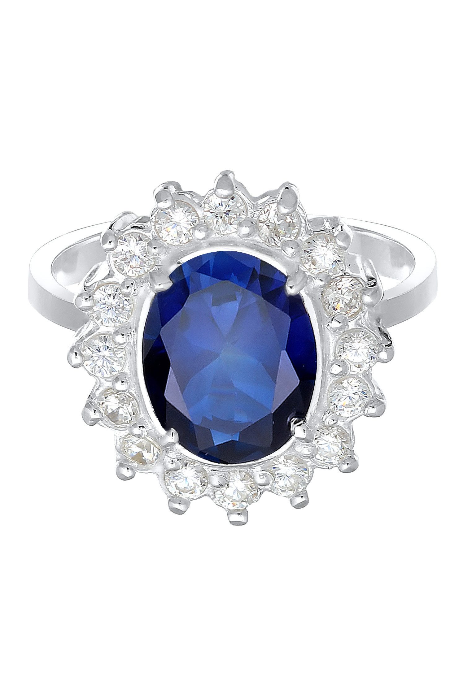 Elli Fingerring Cocktailring Zirkonia Synthetischer Saphir günstig online kaufen