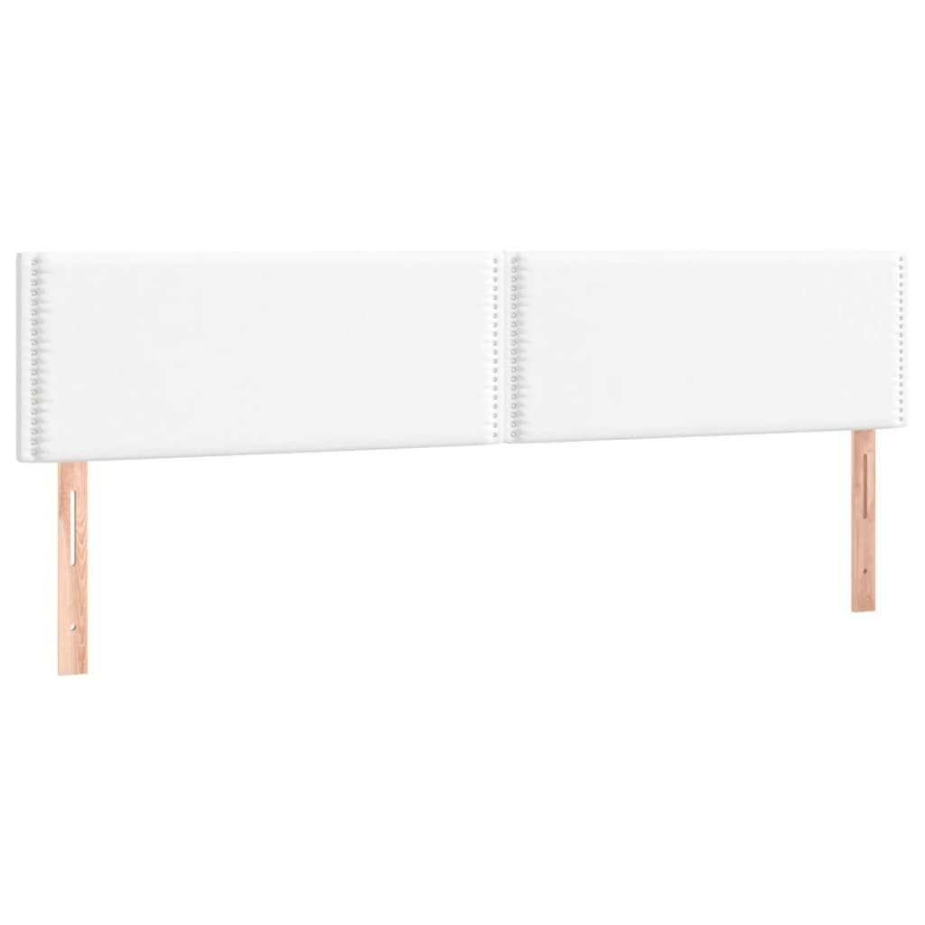 vidaXL Bett Kopfteile Weiß 200x5x78/88 cm Kunstleder (1-tlg)