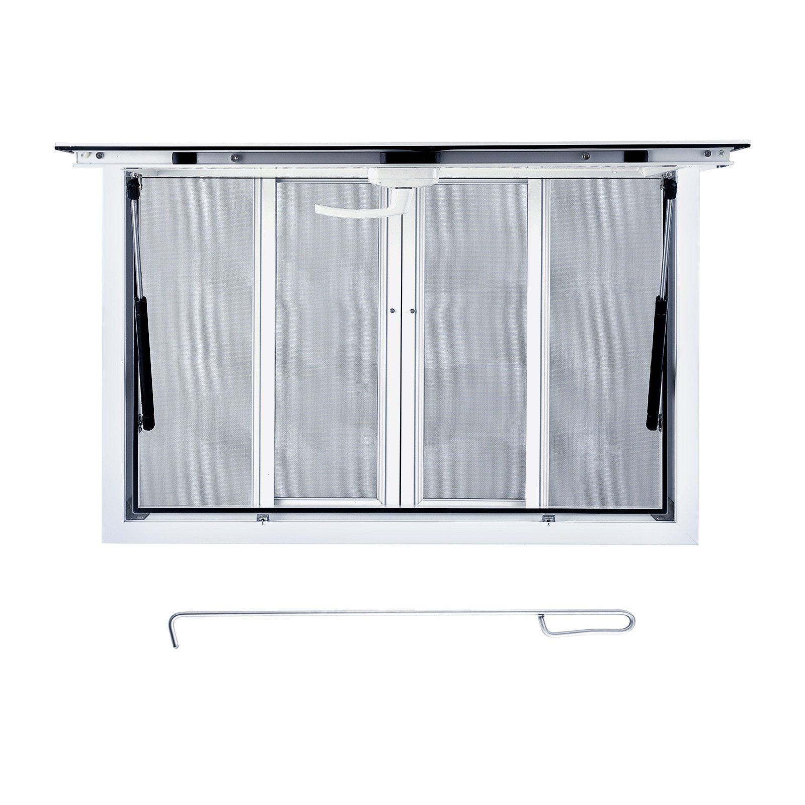 GarveeMore Sonnenschirm Aluminium-Verkaufsfenster klappbar für Foodtruck & Catering, 91x61cm