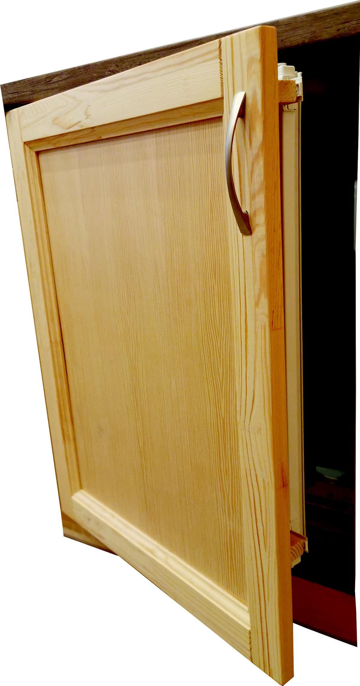 JVmoebel Campingtisch Beiger Kühl-Gefrierschrank aus Holz für Camping und Garten, Made in Europe