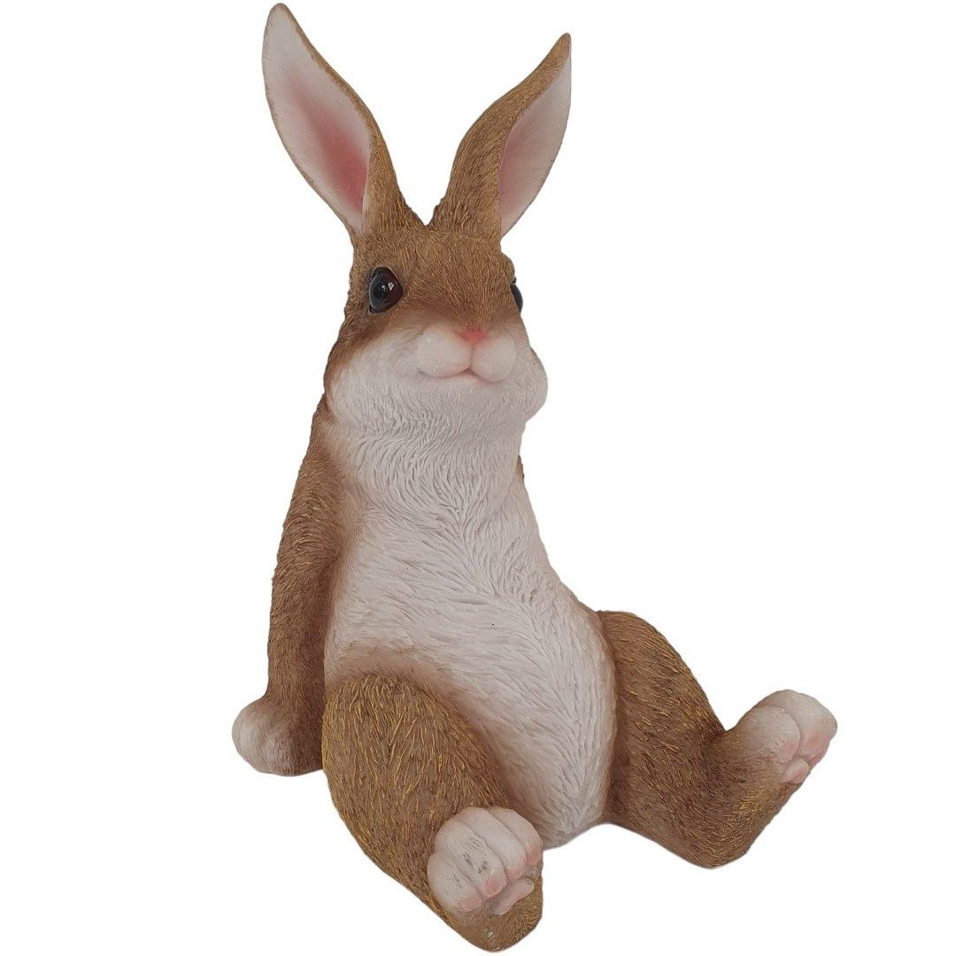 Figurendiscounter Osterhase Dekofigur Hase sitzend 24 x 17 x 16 cm braun weiß