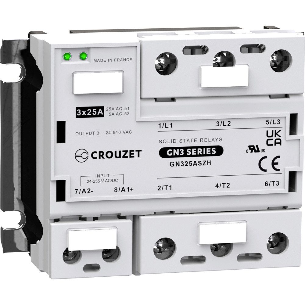 Crouzet Zeitrelais Crouzet Halbleiterrelais GN325ASZH 25 A Schaltspannung (max): 510 V/A, (SSR GN3)