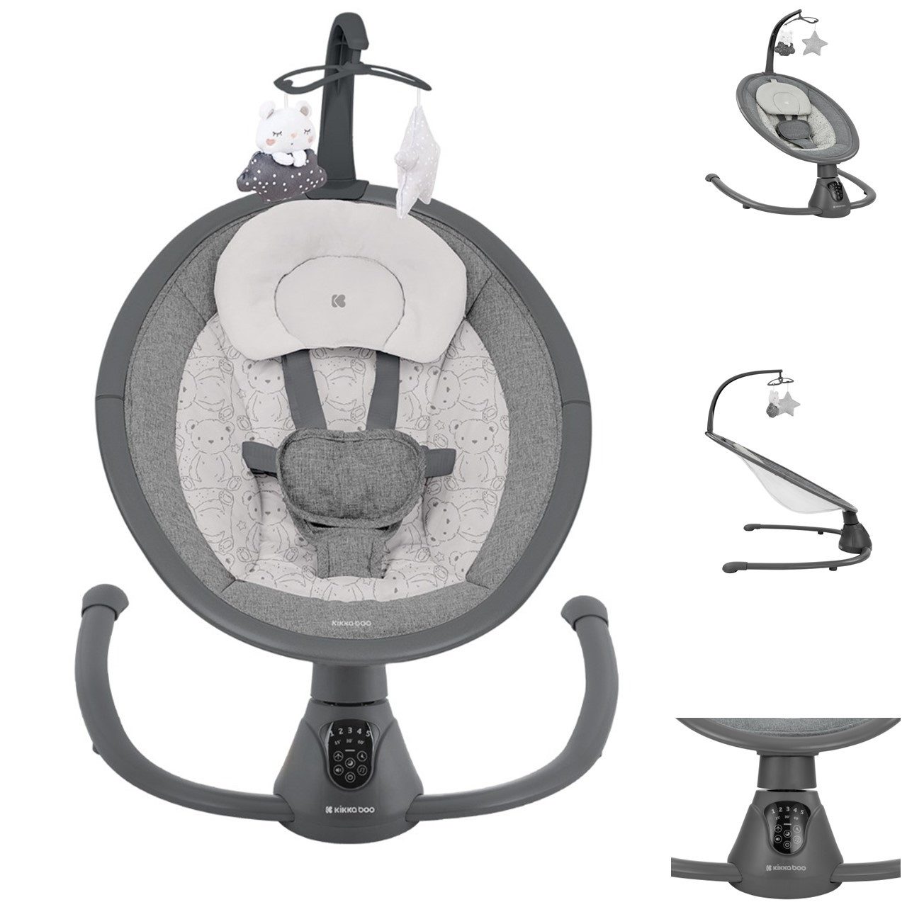 Kikkaboo Babywippe elektrische Babywippe Twiddle, Schaukelfunktion, Fernbedienung, Timer