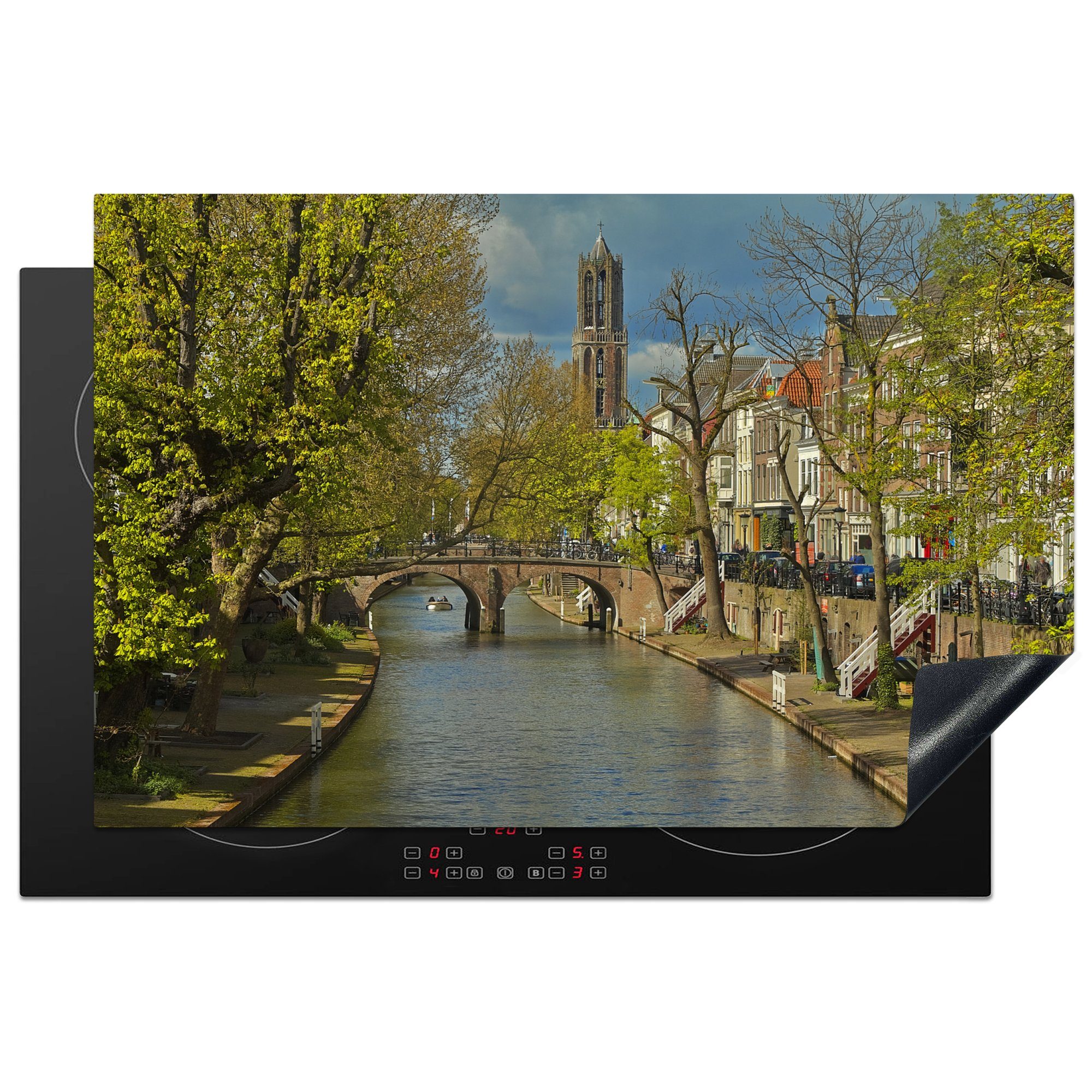 MuchoWow Herdblende-/Abdeckplatte Utrecht - die - Induktionskochfeld (1 Brücke Schutz tlg), Vinyl, Ceranfeldabdeckung Wasser, für küche, cm, 81x52