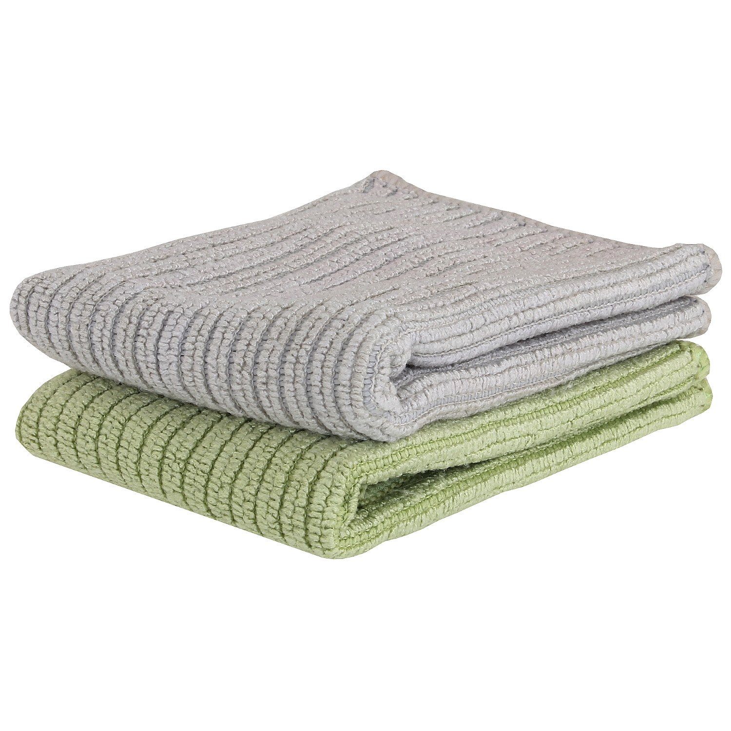 Macosa Home Spültuch Putztuch Reinigungstuch Tuch saugstark & waschbar Beige Grün, (2-tlg), 2er Set hochwertige Spül-& Poliertücher, Mikrofaser