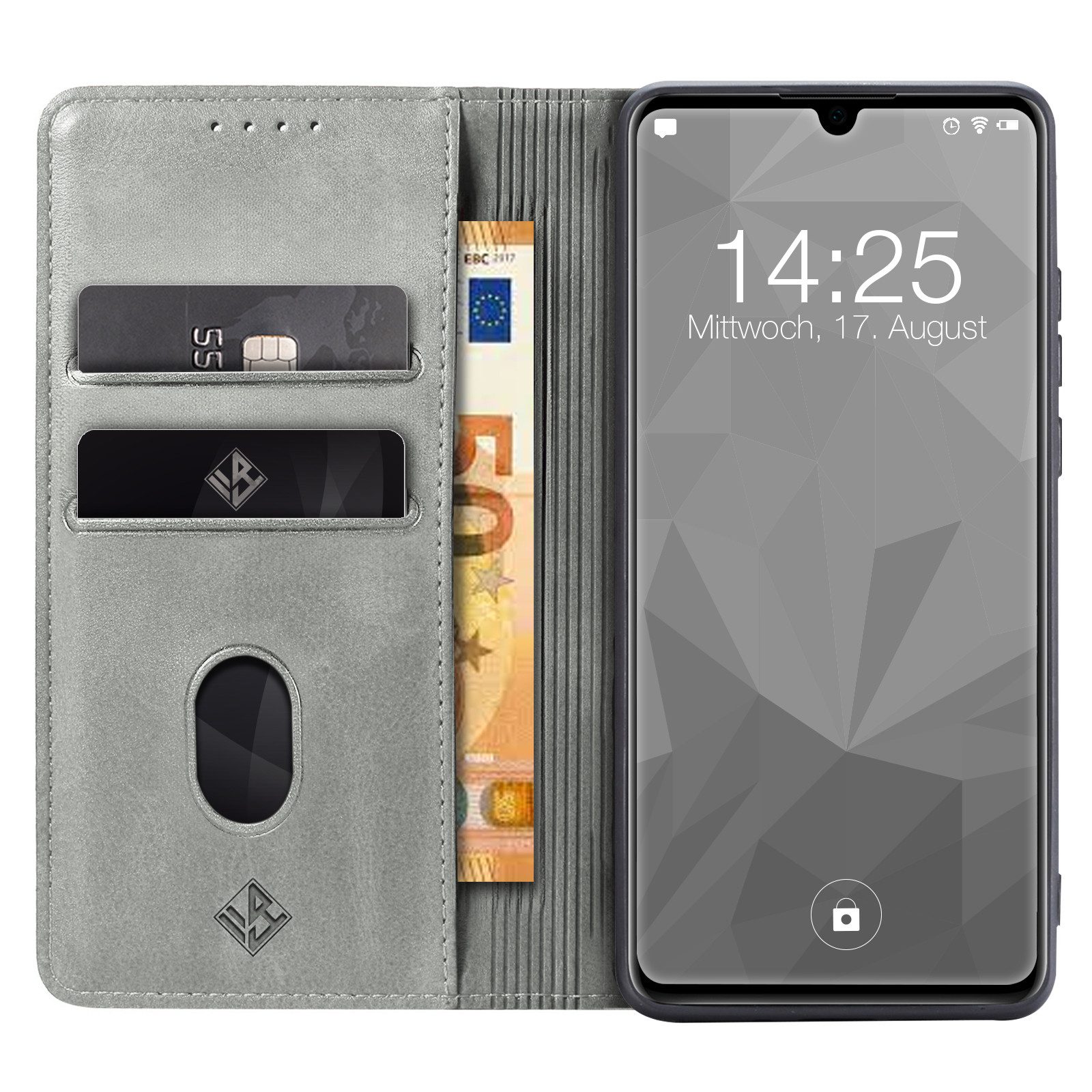 Tec-Expert Handyhülle Tasche Hülle für Huawei P30 Lite 6.15 Zoll, 6.15 ", Cover Klapphülle Case mit Kartenfach Fliphülle aufstellbar