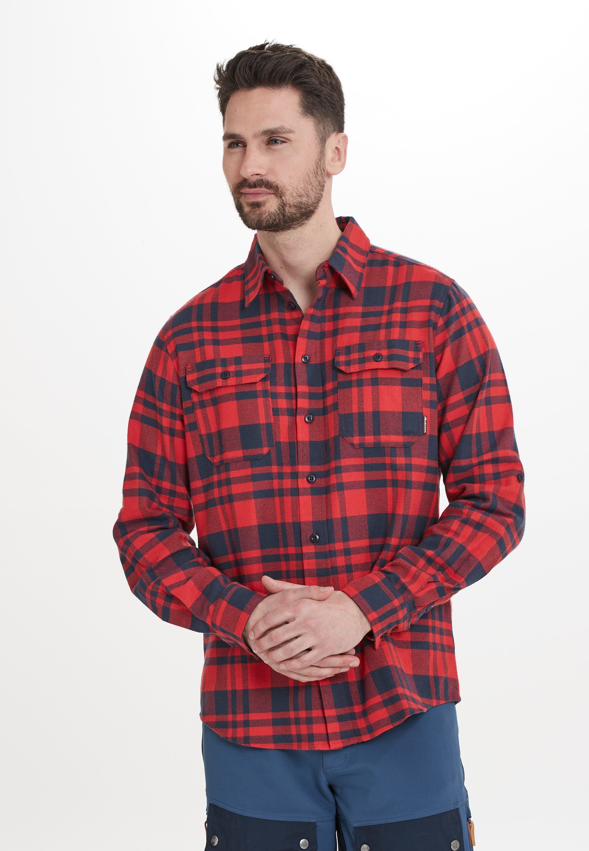 WHISTLER Fleeceshirt Flannel (1-tlg) aus atmungsaktivem Funktionsmaterial rot-blau