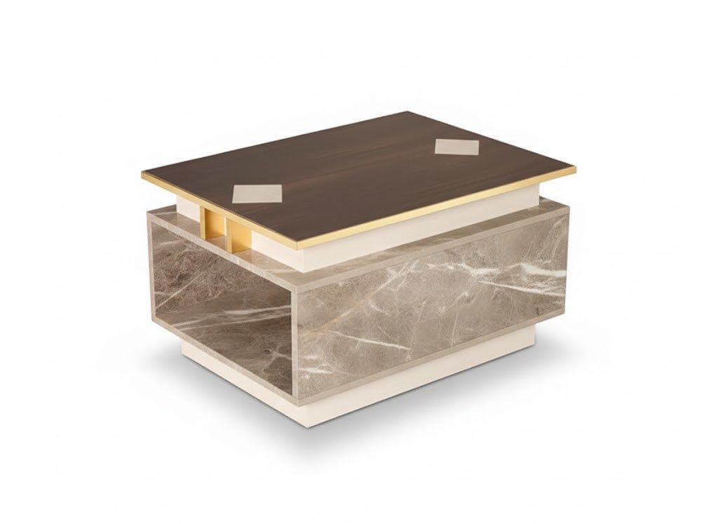 Xlmoebel Couchtisch Luxuriöser Holz Couchtisch mit elegantem Design für das Büro (Couchtisch), Hergestellt in Europa