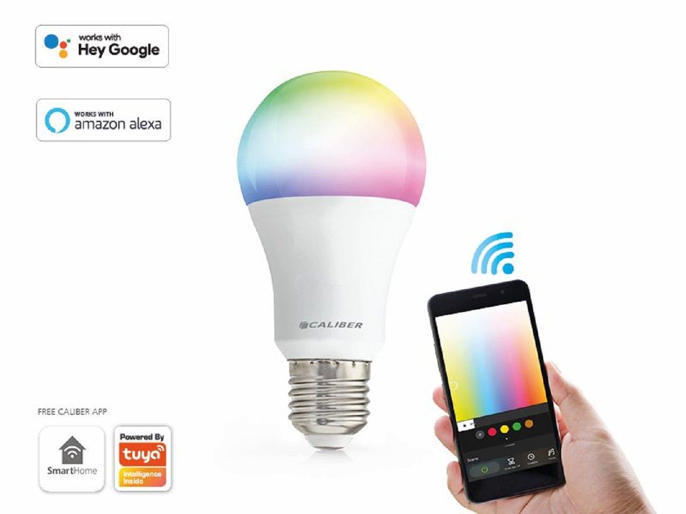 Caliber Smarte LED-Leuchte »Smarte WLAN Glühbirne E27, mehrfarbrige  dimmbare smarte LED Lampe, um Abläufe und Zeitpläne über die Caliber Smart  Home-App zu steuern« online kaufen | OTTO
