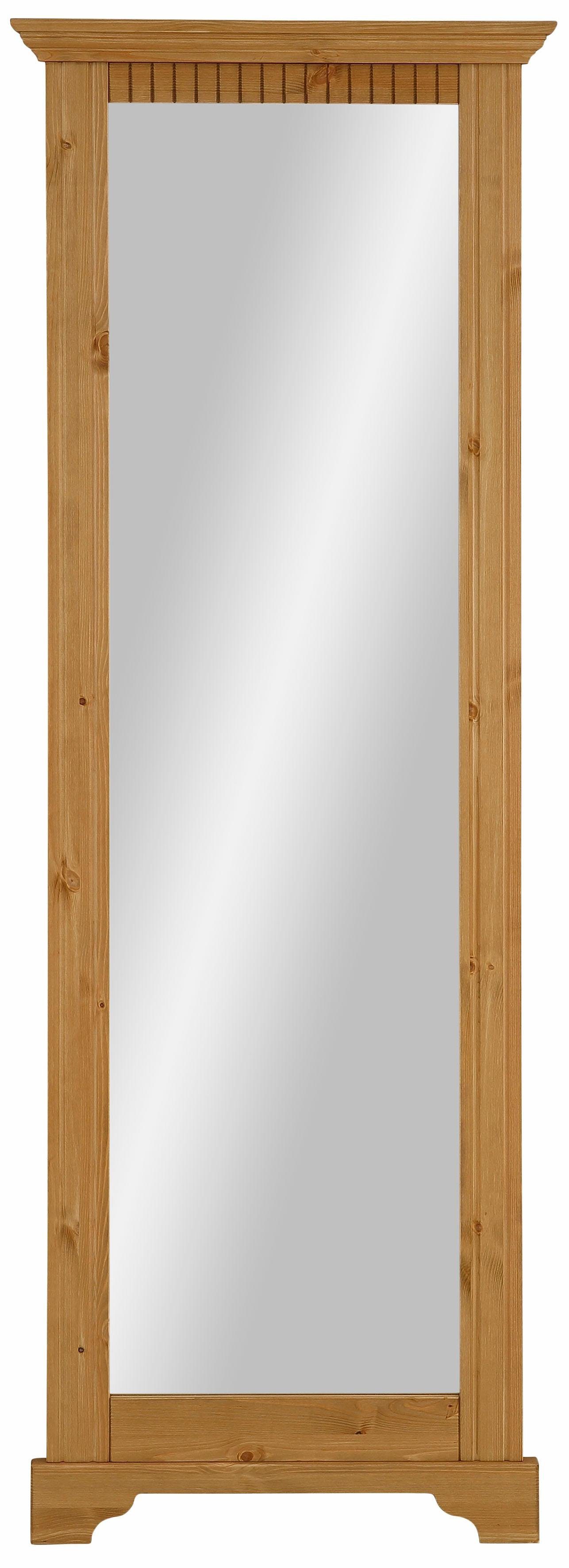 Flur-Spiegel 90x120cm Landhausstil Kiefer gelaugt geölt Wandspiegel mit Ablage 