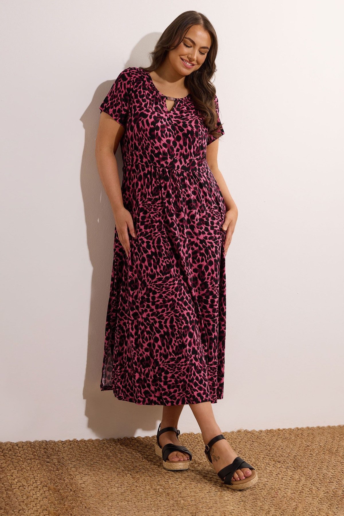 Stil Diva Minikleid Maxikleid in großen Größen mit Kragen, kurzen Ärmeln, T günstig online kaufen