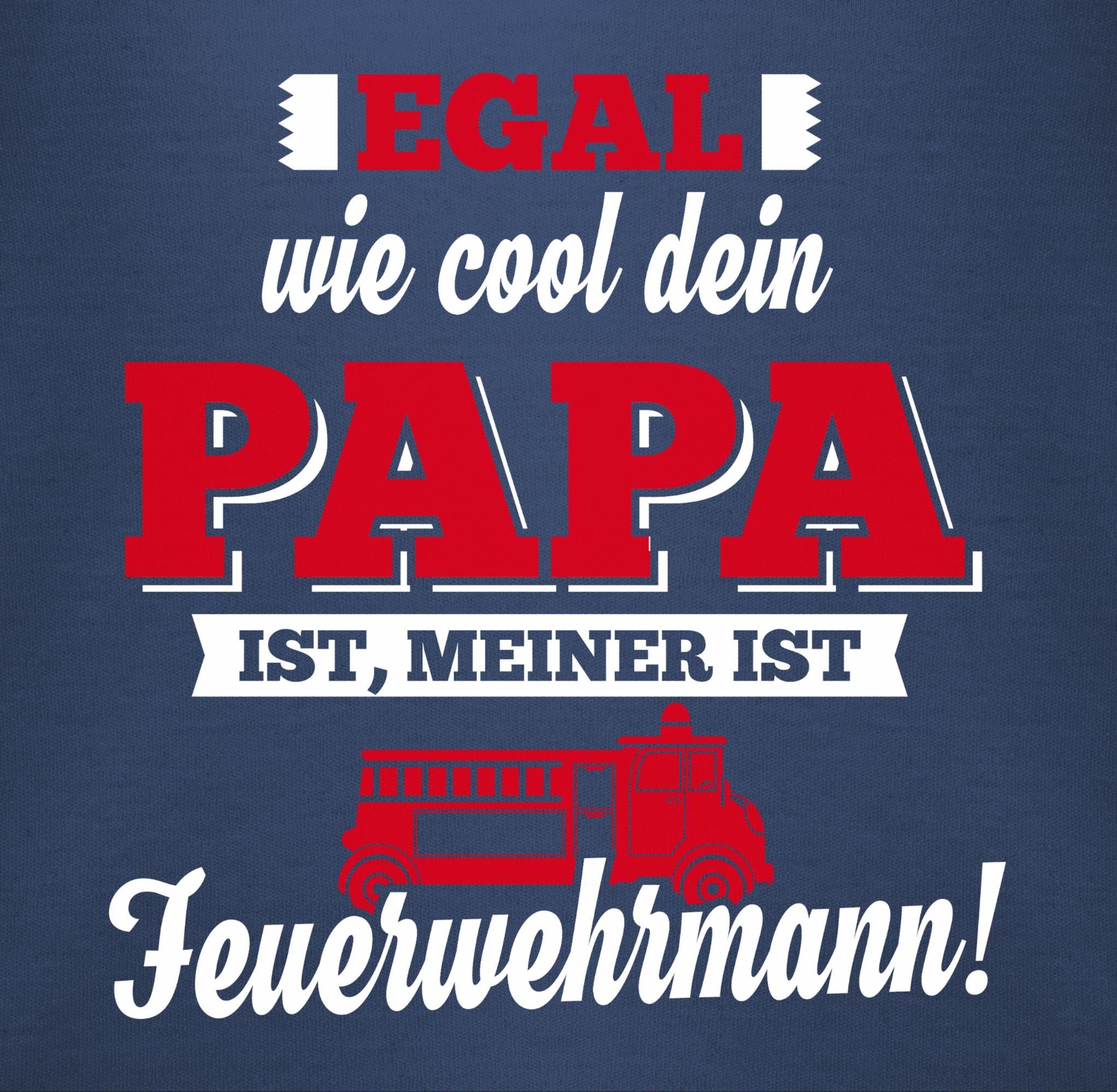 Sprüche T-Shirt 1 Papa Baby Shirtracer Mein Blau Feuerwehrmann Navy