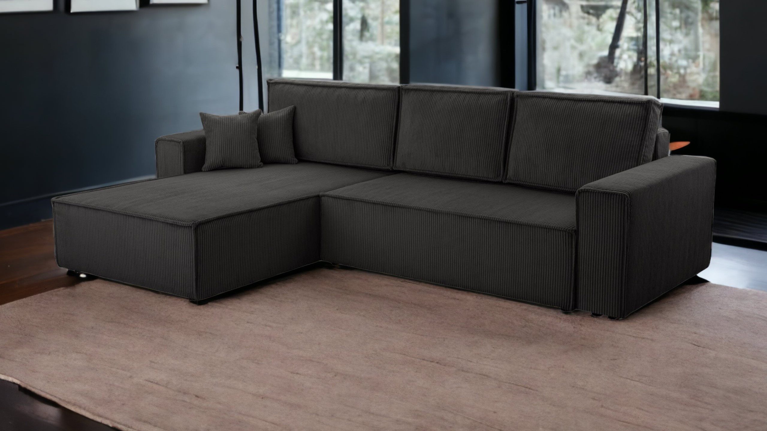 inter Ecksofa Ecksofa Wohnlandschaft Gibraltar Cord XL Anthrazit, AKTION, mit Bettfunktion