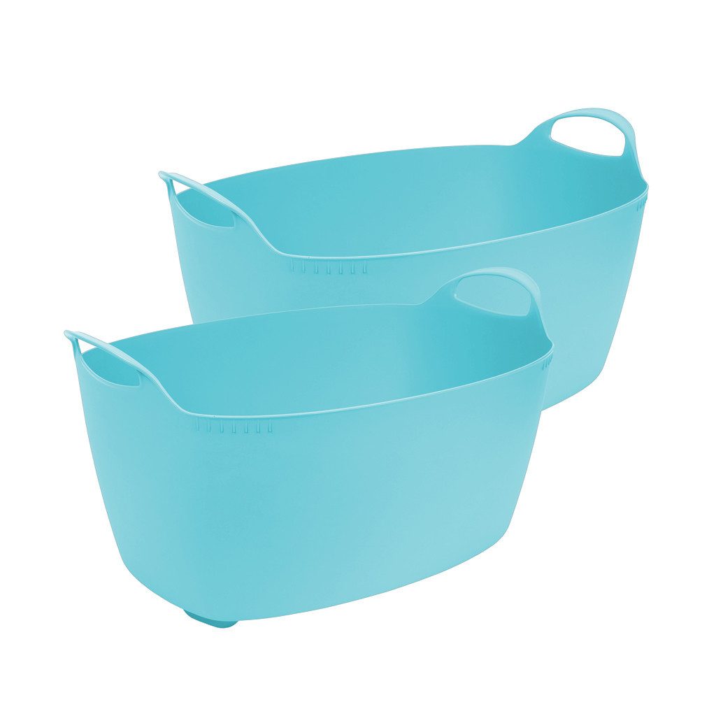 Kreher Wäschekorb Set: 2 x Flexibler Mehrzweckkorb TUN 35 Liter, Farbe: Bla günstig online kaufen