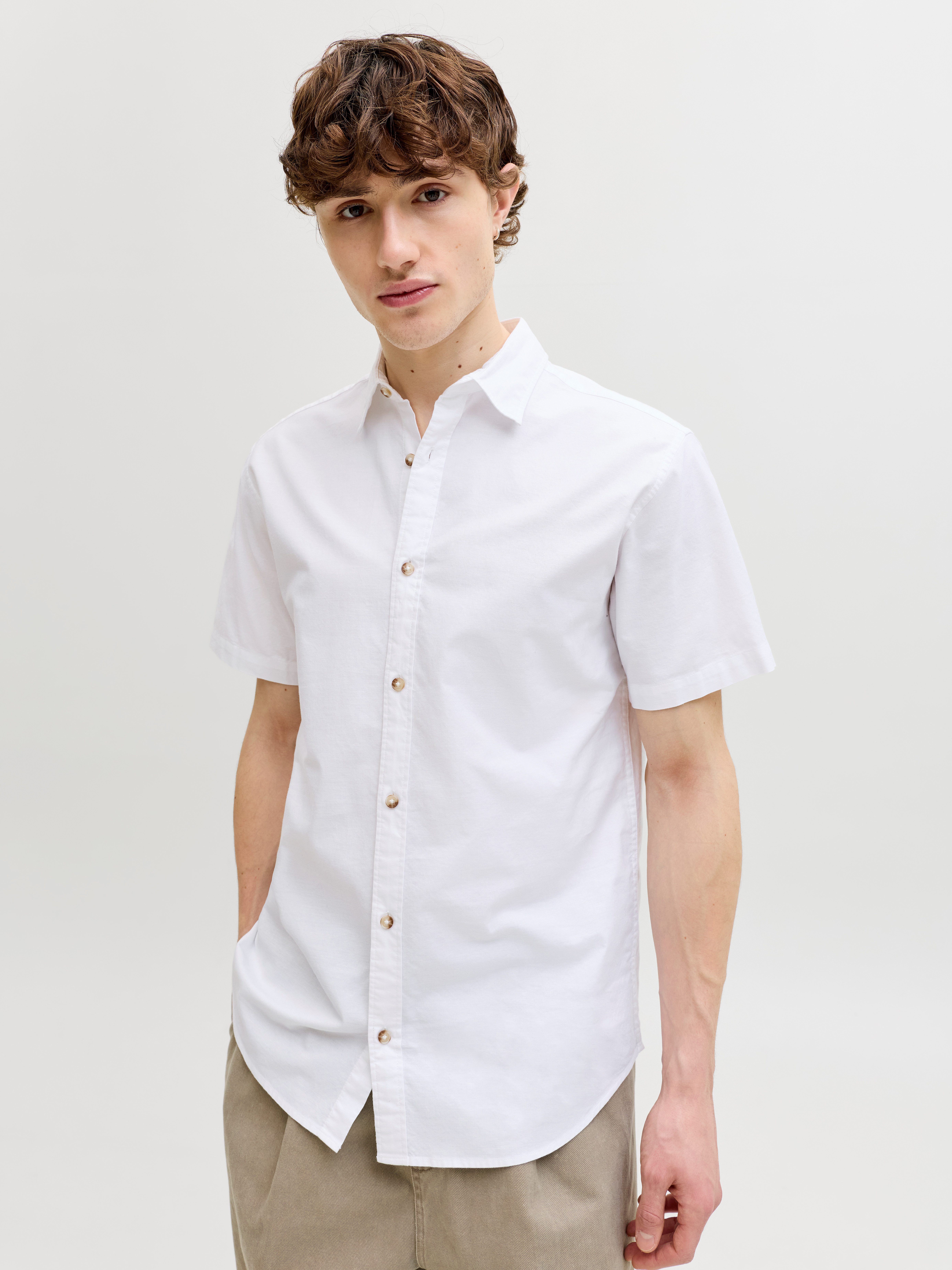 Jack & Jones Kurzarmhemd JJCHAD OXFORD STRIPE SHIRT SS
