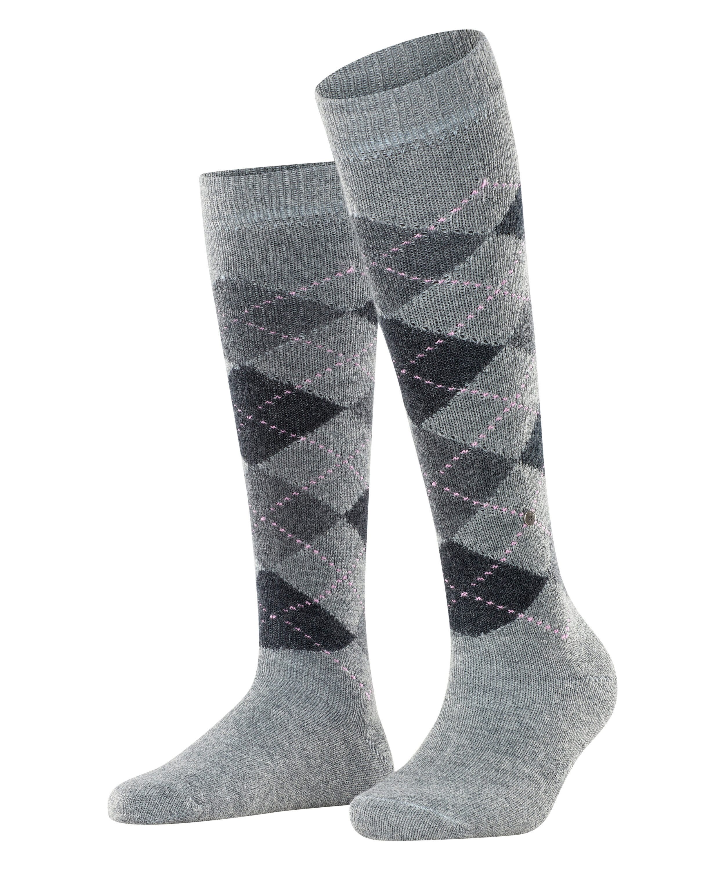 Burlington Kniestrümpfe Whitby für kalte Tage, verstärkt, hochwertig, mit Karo, gemustert