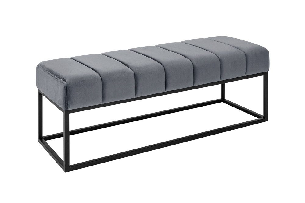 riess-ambiente Sitzbank PETIT BEAUTÉ 110cm silbergrau / schwarz (Einzelartikel, 1-St), Flur · Samt · Metall · Schlafzimmer · Design